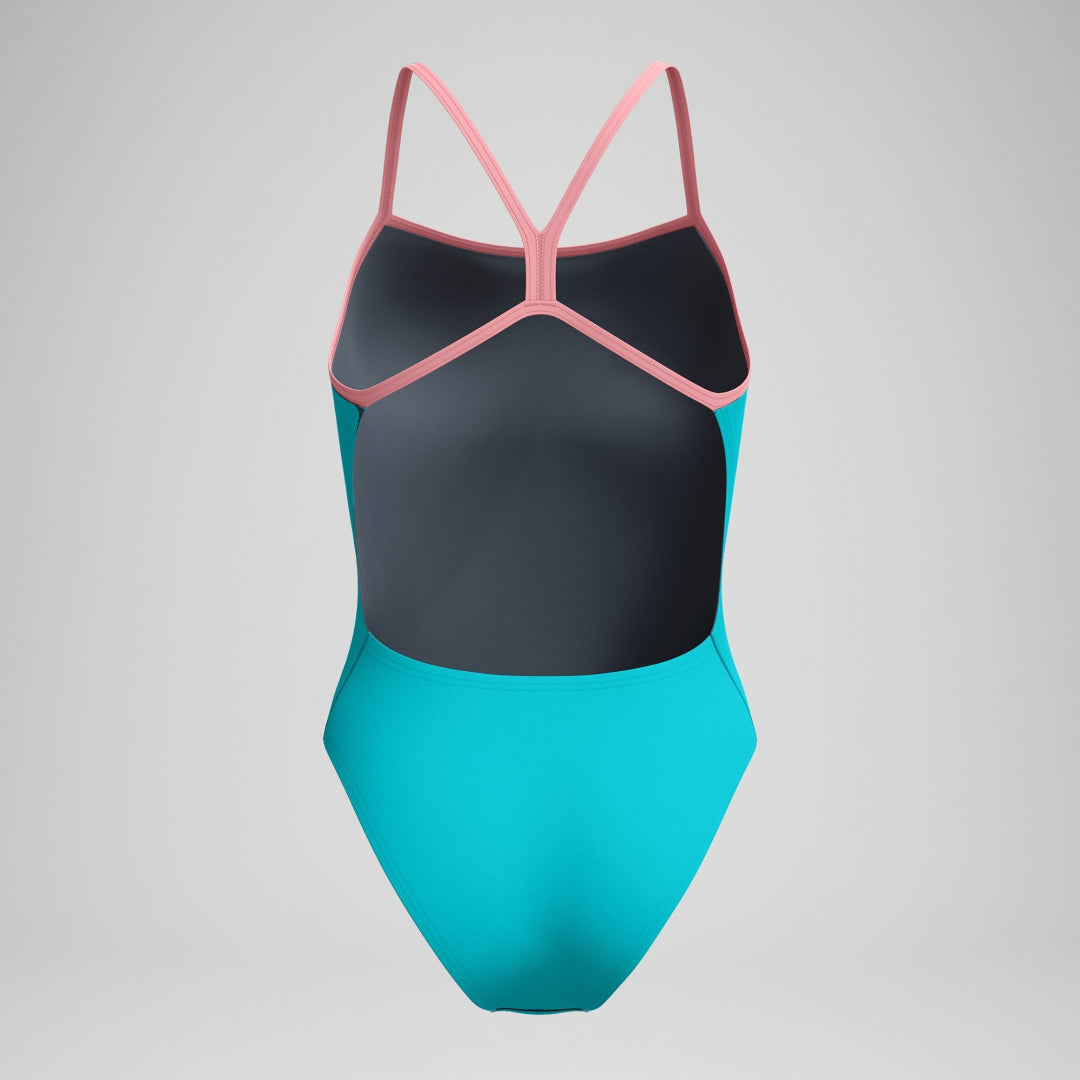 Speedo Women's Solid V-Back 2.0 One Piece Swimsuit mayan blue