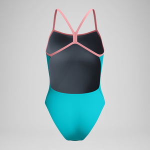 Speedo Women's Solid V-Back 2.0 One Piece Swimsuit mayan blue