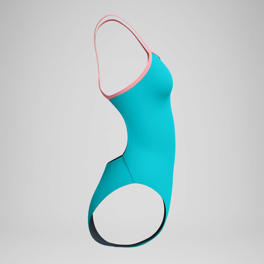 Speedo Women's Solid V-Back 2.0 One Piece Swimsuit mayan blue