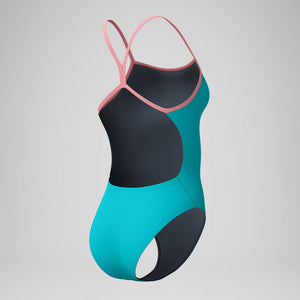 Speedo Women's Solid V-Back 2.0 One Piece Swimsuit mayan blue
