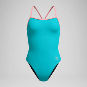 Speedo Women's Solid V-Back 2.0 One Piece Swimsuit mayan blue