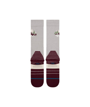 Stance Senior Peaks Wool Snow Socks fig grey maroon red women's