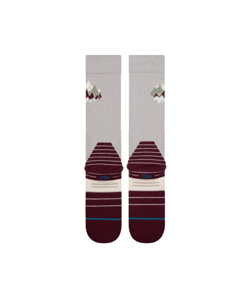 Stance Senior Peaks Wool Snow Socks fig grey maroon red women's