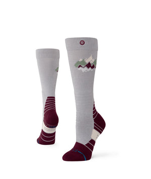 Stance Senior Peaks Wool Snow Socks fig grey maroon red women's