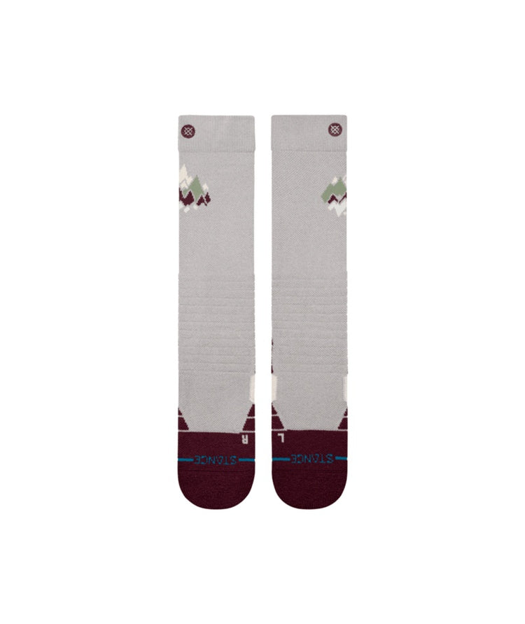 Stance Senior Peaks Wool Snow Socks fig grey maroon red women's