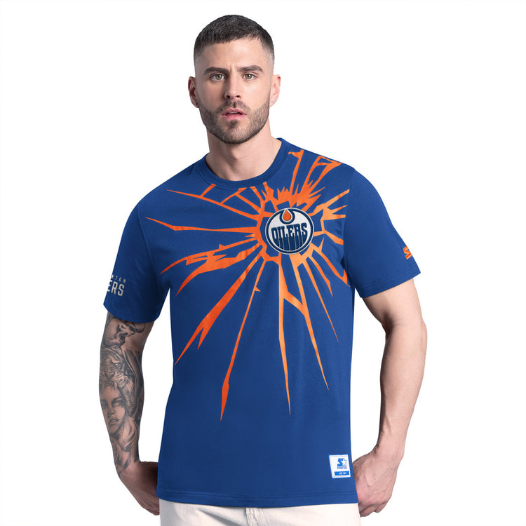 Starter Men's NHL Edmonton Oilers Collision T-Shirt blue