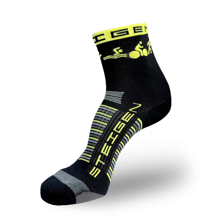 Steigen 1/2 Length Sock triathlon/ black- yellow