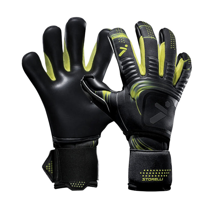 Storelli Senior Menace Goalkeeper Gloves Black/Yellow