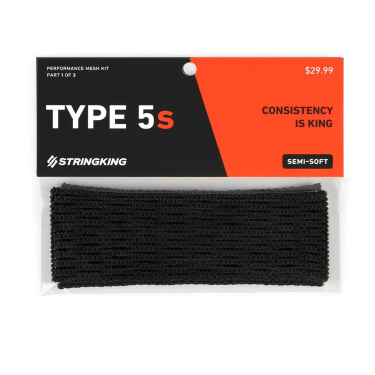 StringKing Type 5S Semi-Soft Lacrosse Mesh Black