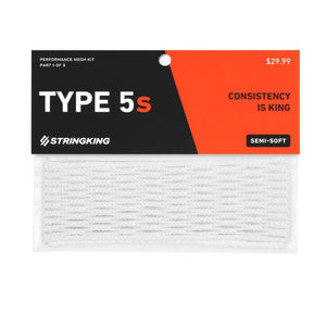 StringKing Type 5S Semi-Soft Lacrosse Mesh White