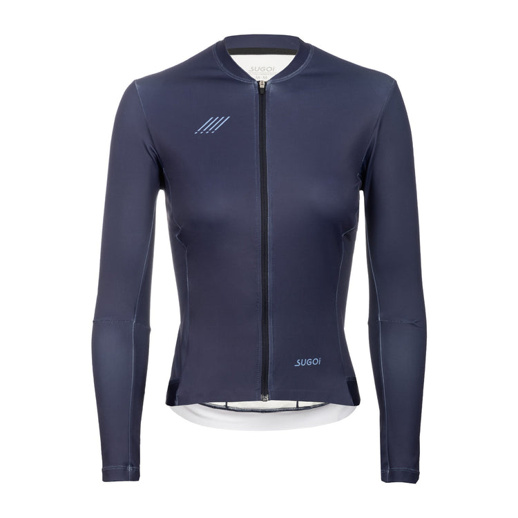 Sugoi Women's Evolution Long Sleeve Bike Jersey Dark Navy/Sky Blue 