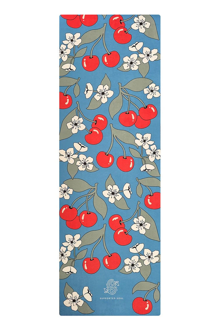 Supported Soul All-in-One Suede 3.5mm Yoga Mat  Cherry Pop Blue