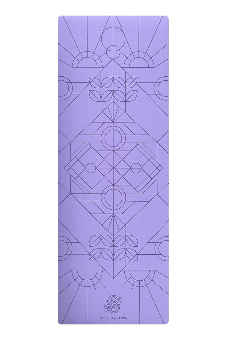 Supported Soul Pro Grip Luxe Deco Alignment 5mm Yoga Mat Lavender Haze