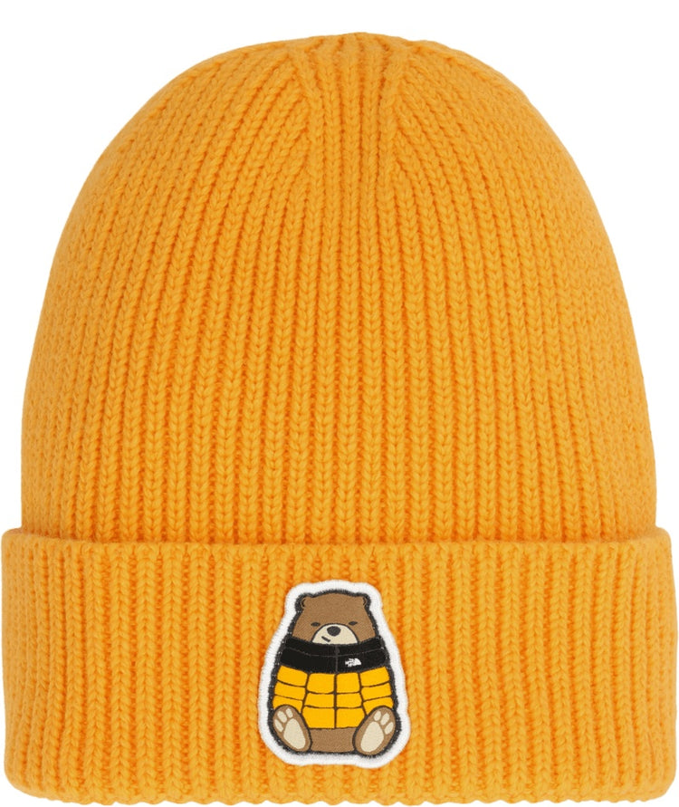 The North Face Youth Logo Box Cuffed Beanie Toque gold yellow