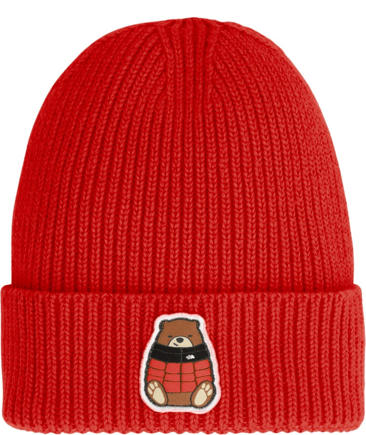 The North Face Youth Logo Box Cuffed Beanie Toque red