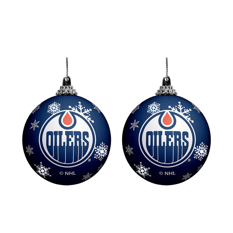 The Sports Vault NHL Edmonton Oilers 2-Pack Light Up Ornaments blue