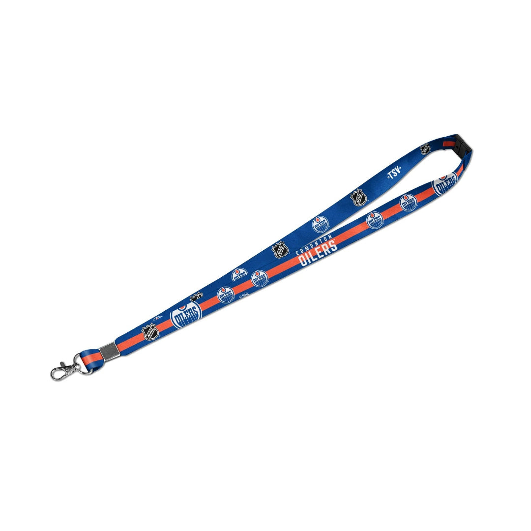 The Sports Vault NHL Edmonton Oilers Sublimated Lanyard blue orange