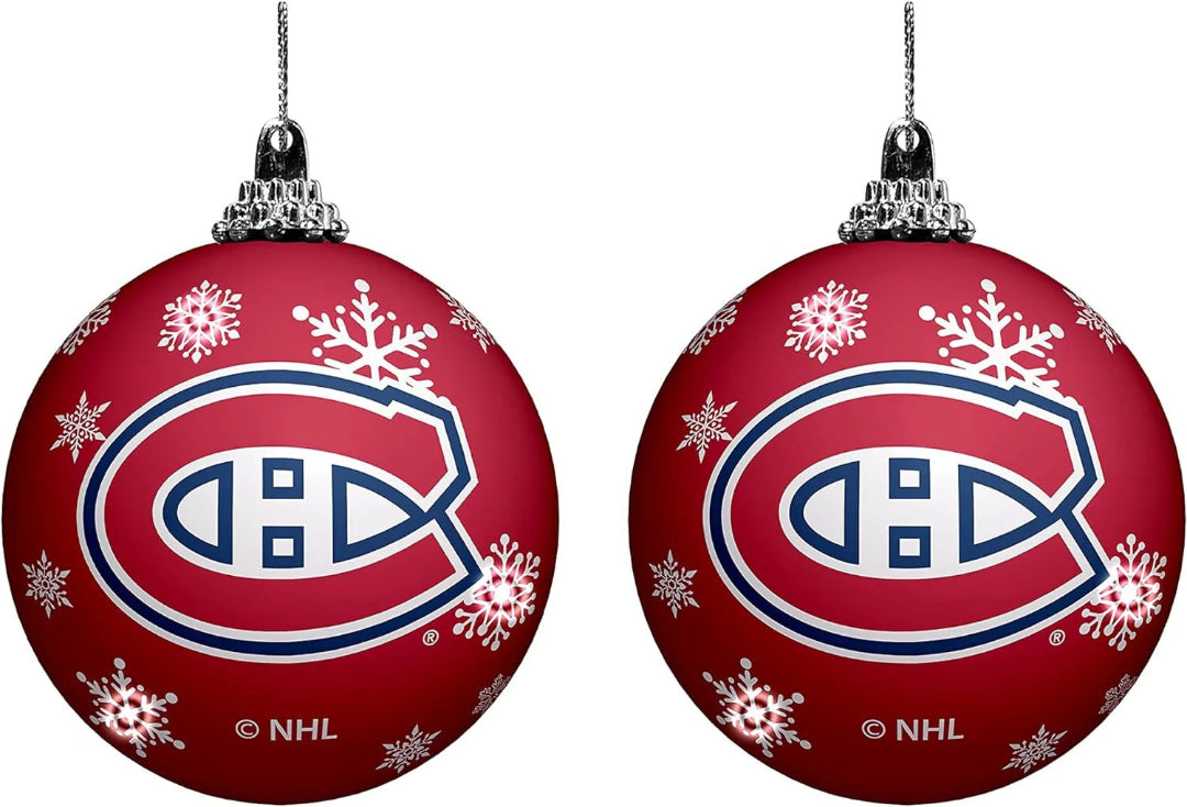The Sports Vault NHL Montreal Canadiens 2 Pack Light Up Ornaments red