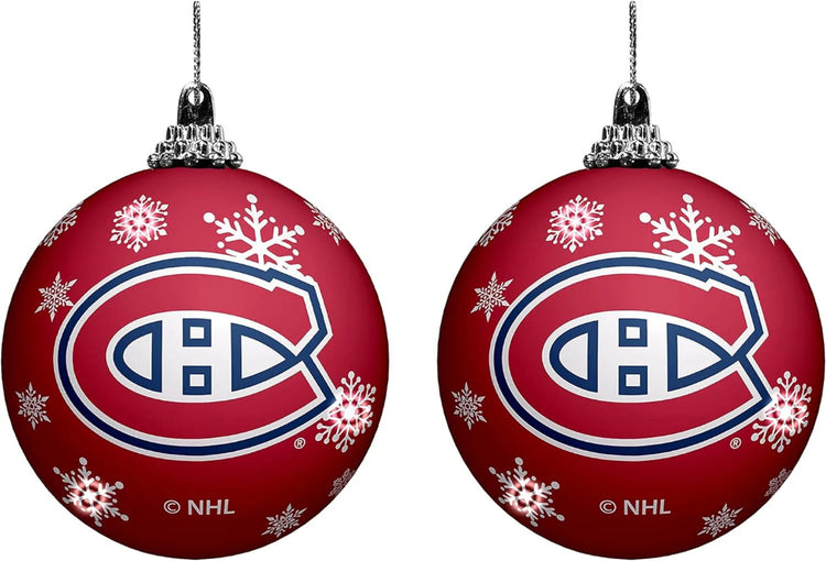 The Sports Vault NHL Montreal Canadiens 2 Pack Light Up Ornaments red