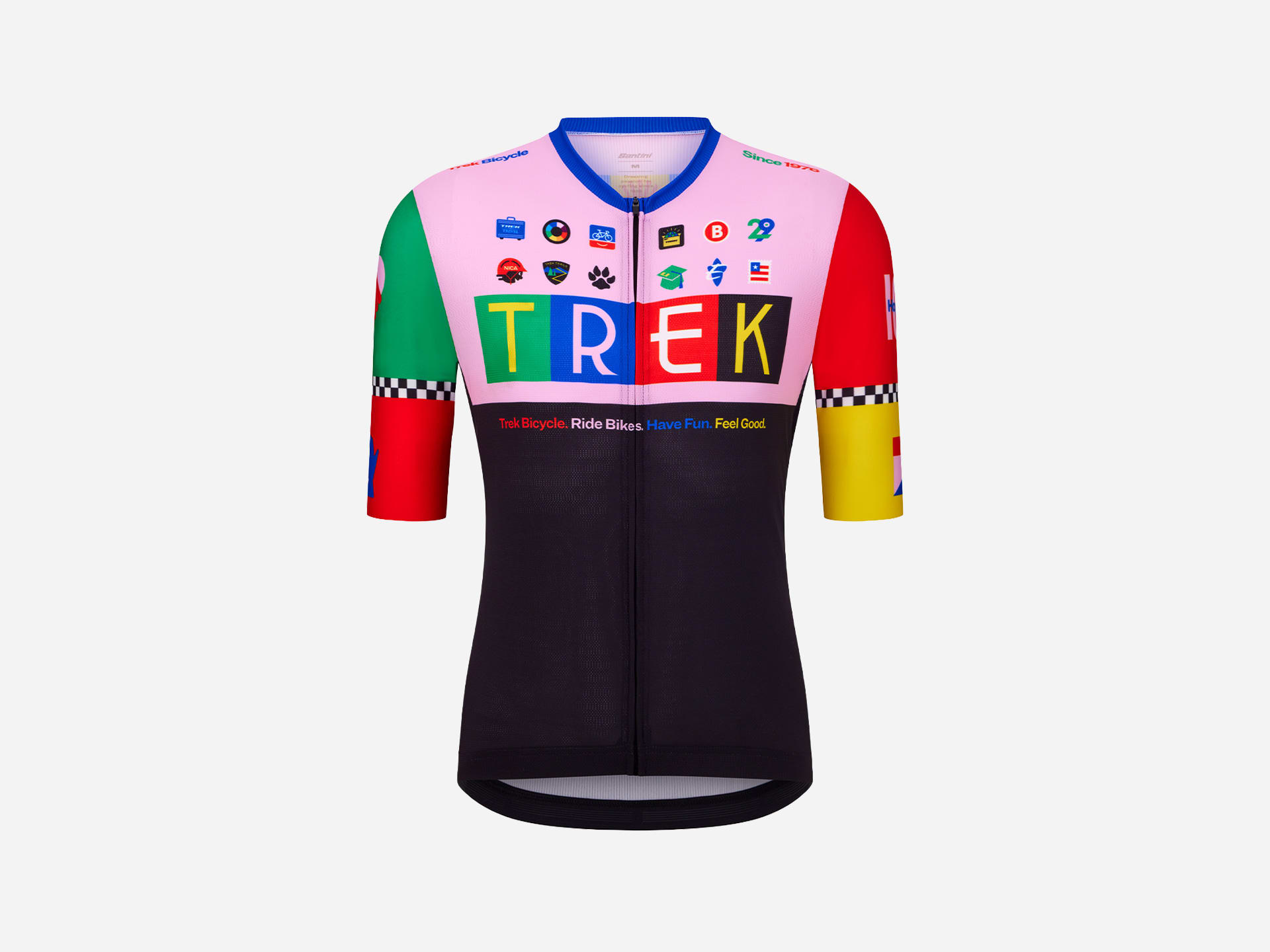 Trek Men's First 50 Short Sleeve Bike Jersey Black/Light Pink