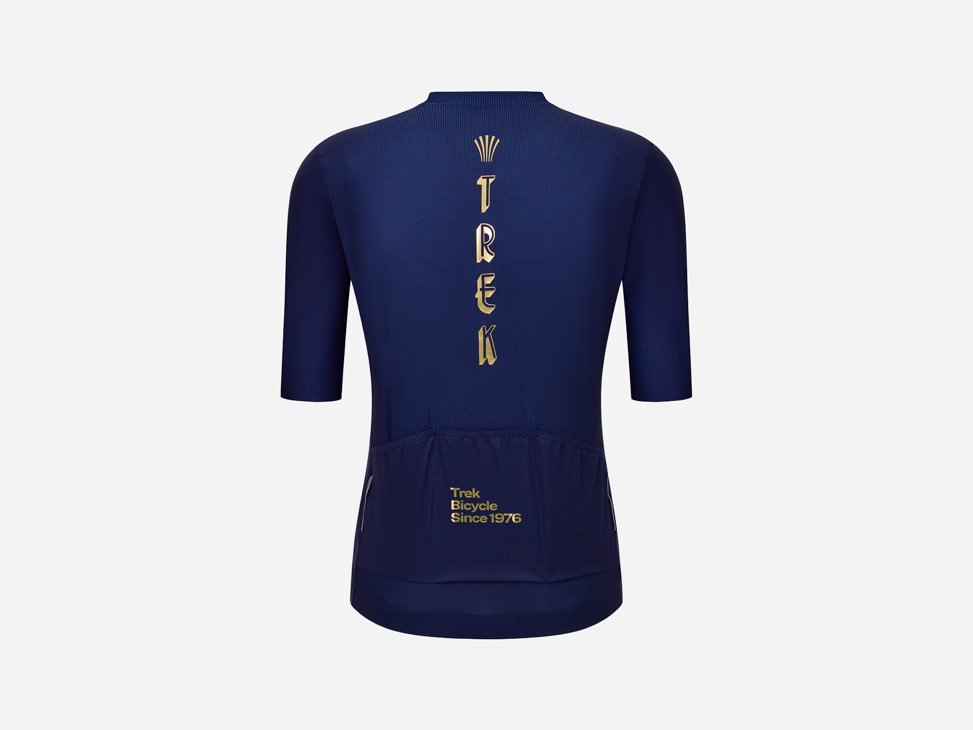 Trek Men's No. 76 Short Sleeve Bike Jersey Dark Blue/Gold 