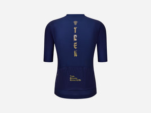Trek Men's No. 76 Short Sleeve Bike Jersey Dark Blue/Gold 