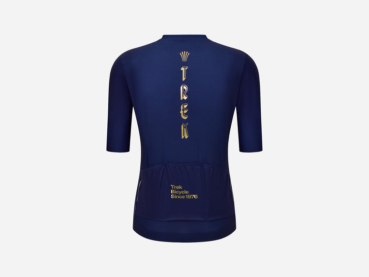 Trek Men's No. 76 Short Sleeve Bike Jersey Dark Blue/Gold 