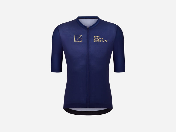 Trek Men's No. 76 Short Sleeve Bike Jersey Dark Blue/Gold 