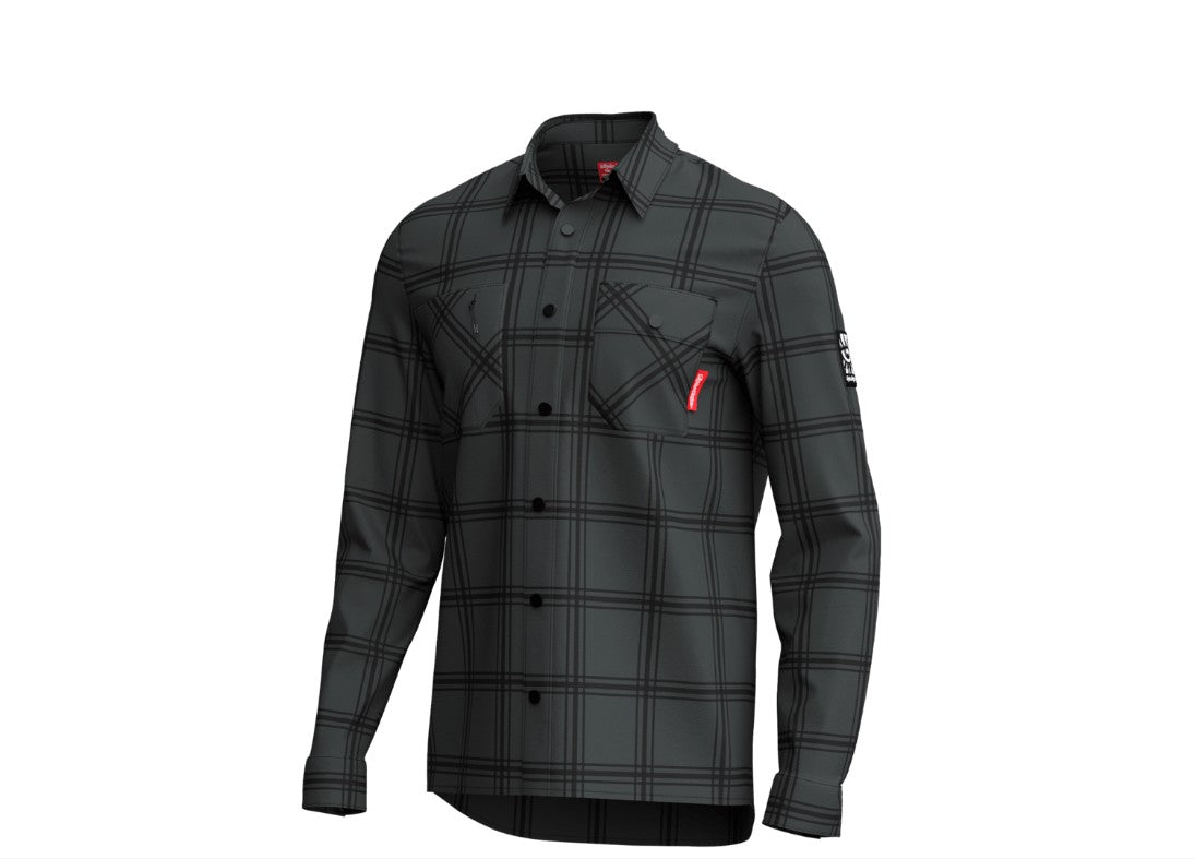 Troy Lee Designs Men's Ruckus Ride Flannel YD Plaid Coal