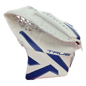 True Intermediate Catalyst 7X6 Hockey Goalie Trapper White/Royal