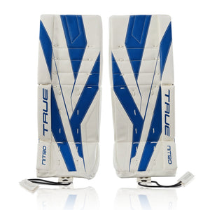 True Junior Catalyst Nitro Hockey Goalie Pad White/Royal
