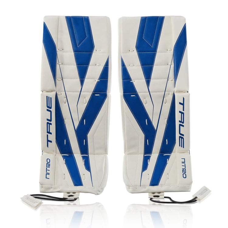 True Junior Catalyst Nitro Hockey Goalie Pad White/Royal