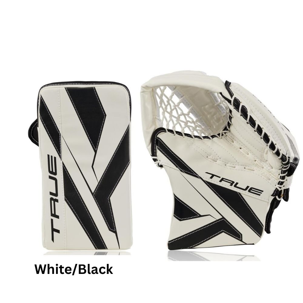True Junior Catalyst Nitro Hockey Goalie Trapper+Blocker White/Black