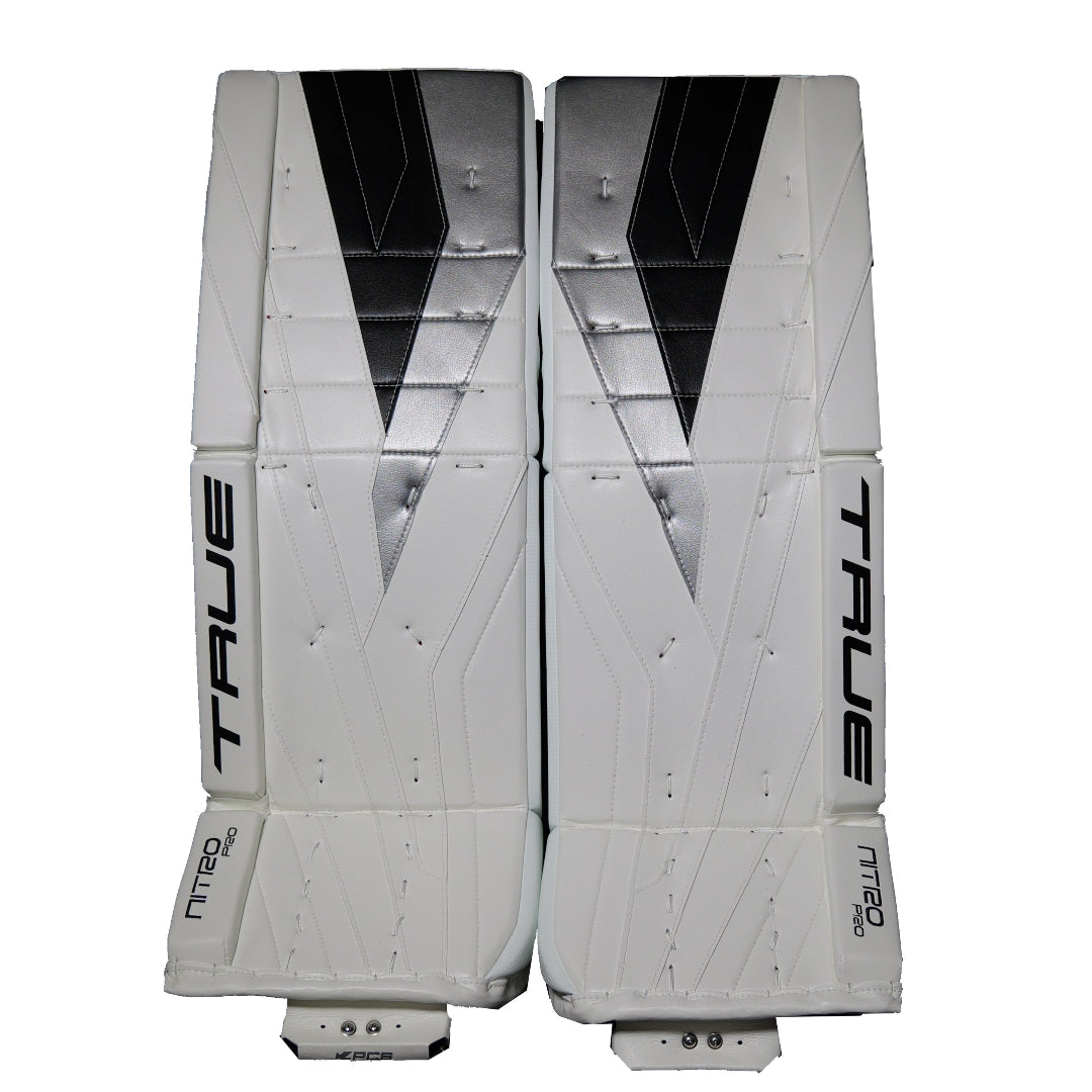 True Senior Catalyst Nitro Pro Hockey Goalie Pad White/Black/Silver
