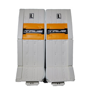 True Senior Catalyst Nitro Pro L87 Hockey Goalie Pad White/Black/Sport Gold