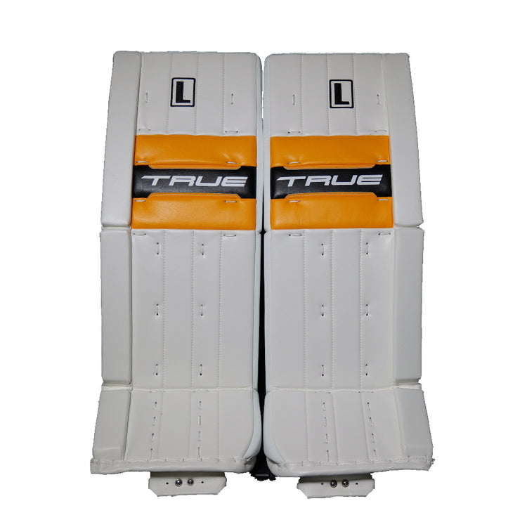 True Senior Catalyst Nitro Pro L87 Hockey Goalie Pad White/Black/Sport Gold