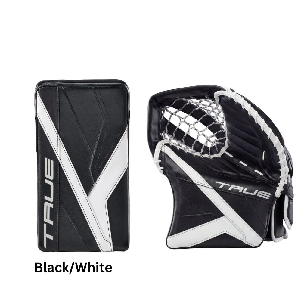 True Senior Catalyst 5X6 Hockey Goalie Trapper+Blocker Black/White