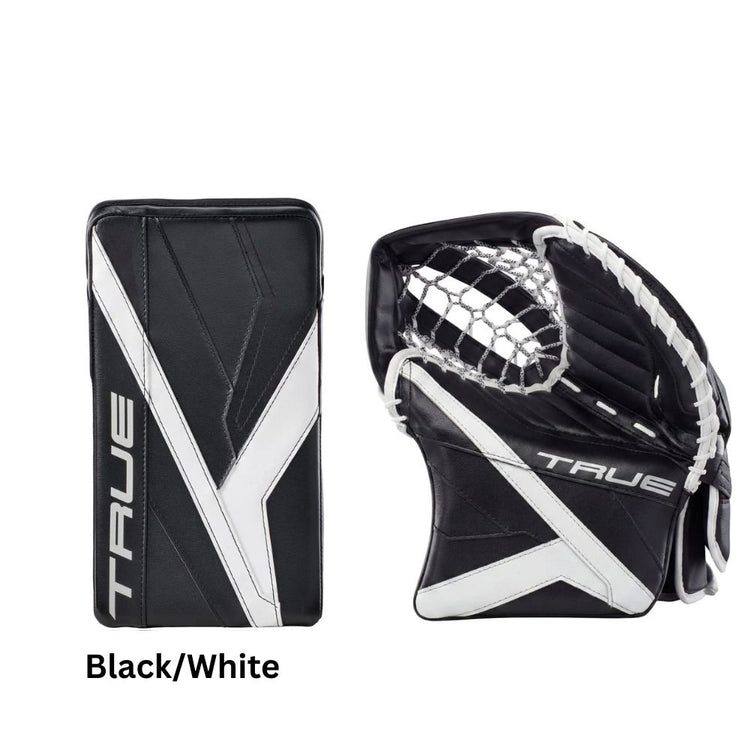 True Senior Catalyst 5X6 Hockey Goalie Trapper+Blocker Black/White