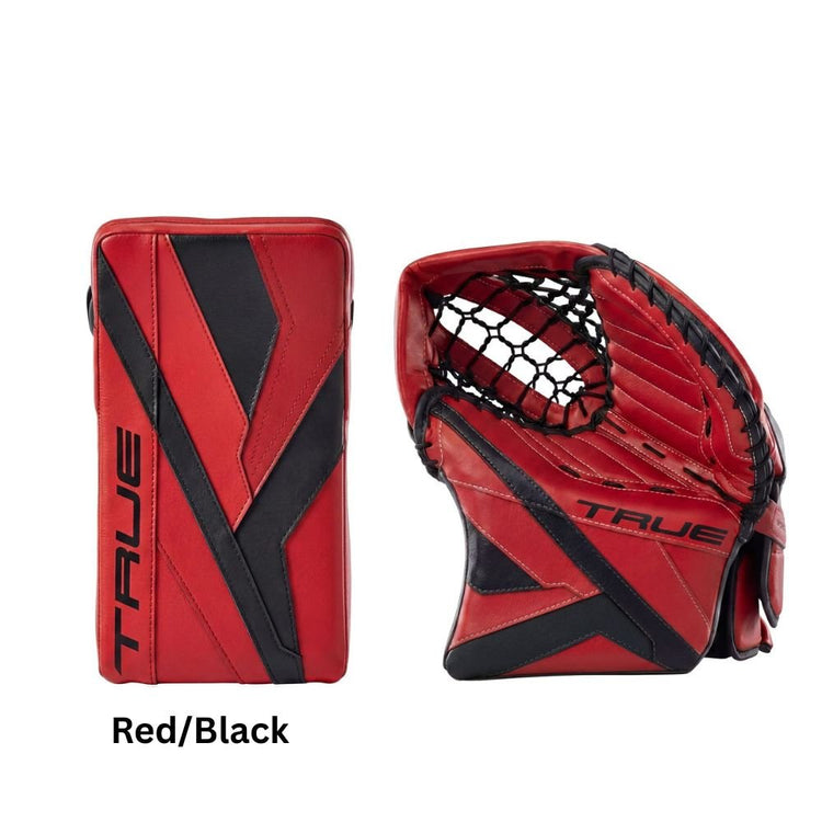 True Senior Catalyst 5X6 Hockey Goalie Trapper+Blocker Red/Black