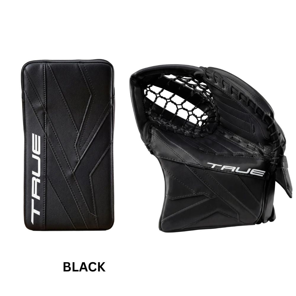 True Senior Catalyst 7X6 Hockey Goalie Trapper + Blocker Black