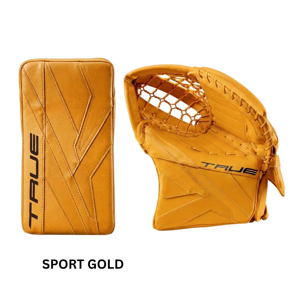 True Senior Catalyst 7X6 Hockey Goalie Trapper + Blocker Sport Gold