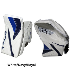 True Senior Catalyst Nitro Pro Hockey Goalie Trapper+Blocker White/Navy/Royal