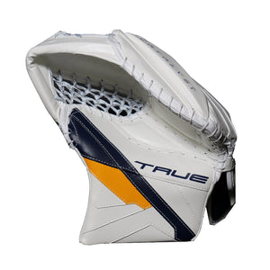 True Senior Catalyst Nitro Pro Hockey Goalie Trapper White/Navy/Sport Gold