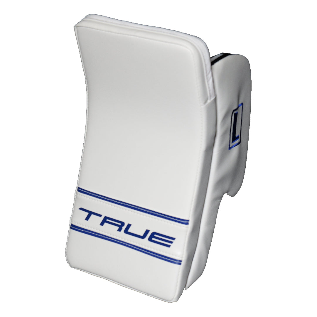 True Senior Catalyst Nitro Pro L87 Hockey Goalie Blocker White/Royal