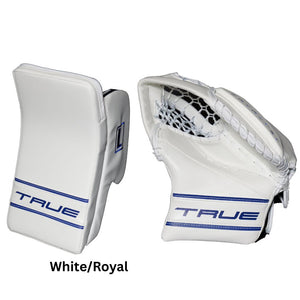 True Senior Catalyst Nitro Pro L87 Hockey Goalie Trapper+Blocker White/Royal