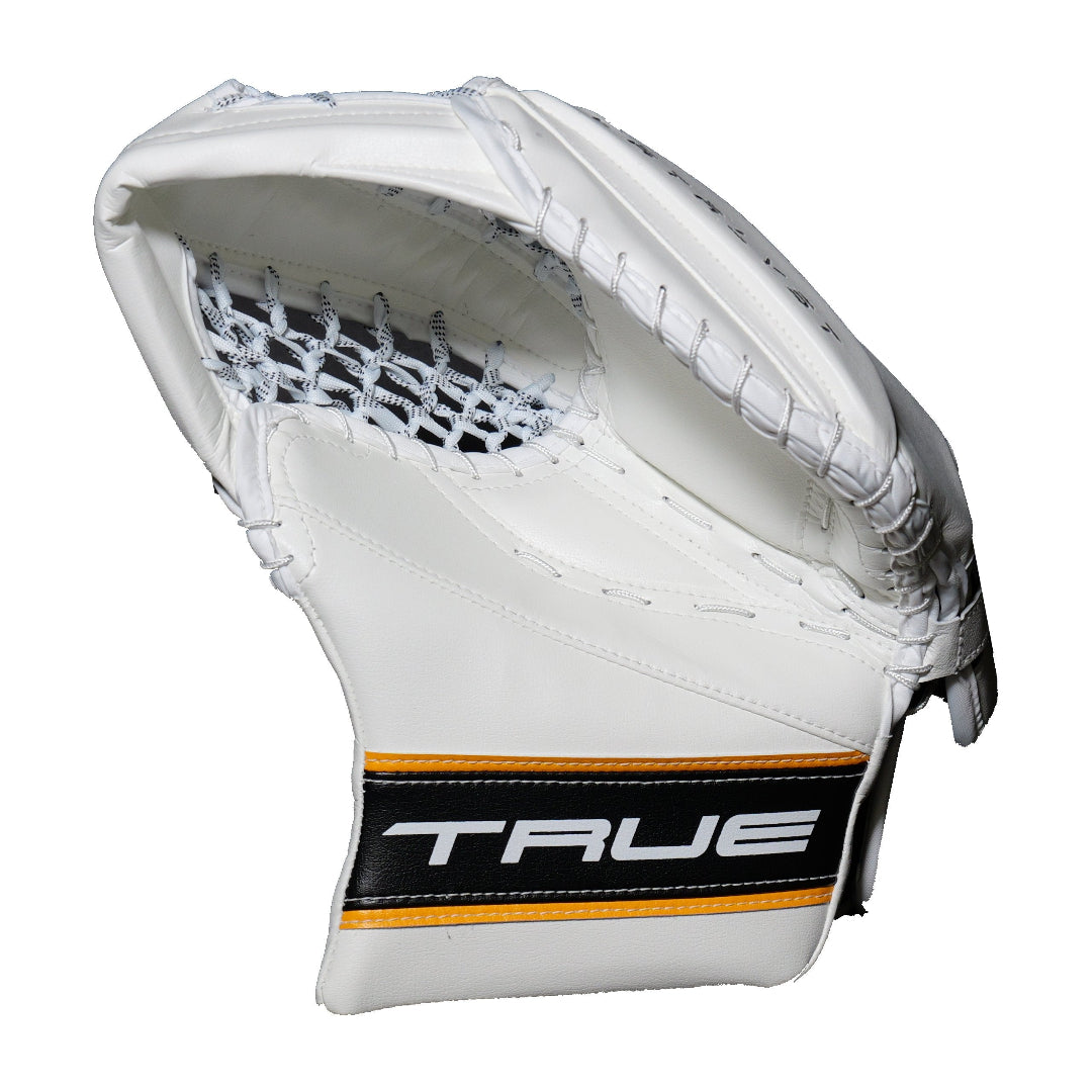 True Senior Catalyst Nitro Pro L87 Hockey Goalie Trapper White/Black/Sport Gold