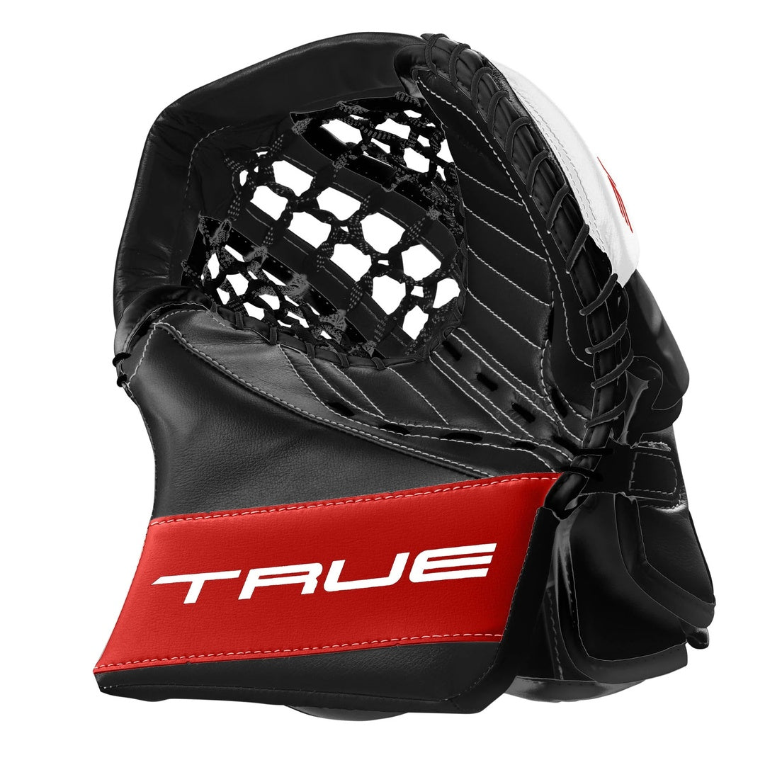 True Senior HZRDUS L95 Hockey Goalie Trapper black red white