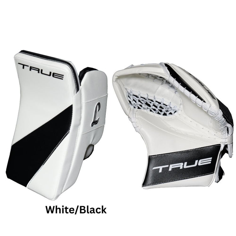 True Senior HZRDUS PX4-L95 Hockey Goalie Trapper + Blocker White/Black