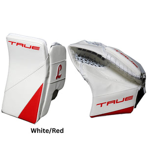 True Senior HZRDUS PX4-L95 Hockey Goalie Trapper + Blocker White/Red