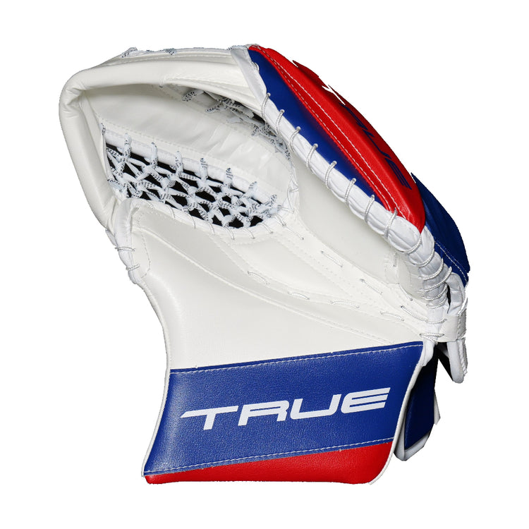 True Senior HZRDUS PX4-L95 Hockey Goalie Trapper White Royal Red